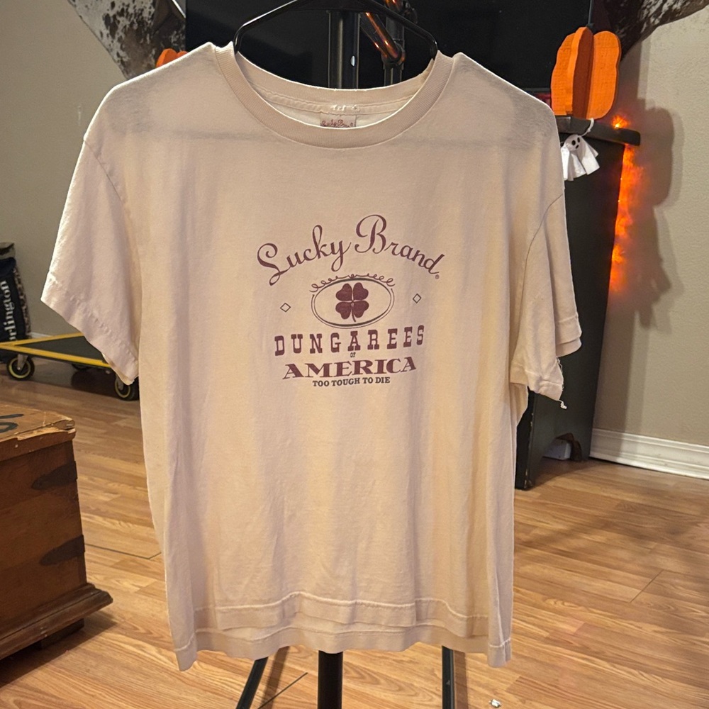 VTG Lucky Brand White Graphic Tee for Men